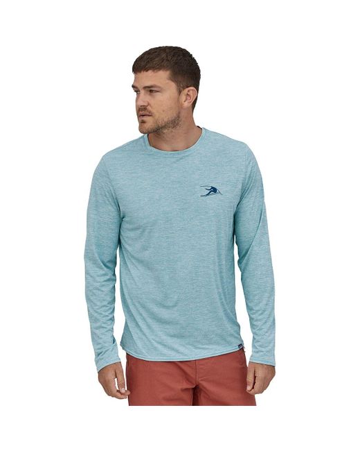 Patagonia Blue Capilene Cool Daily Graphic Long-Sleeve Shirt for men