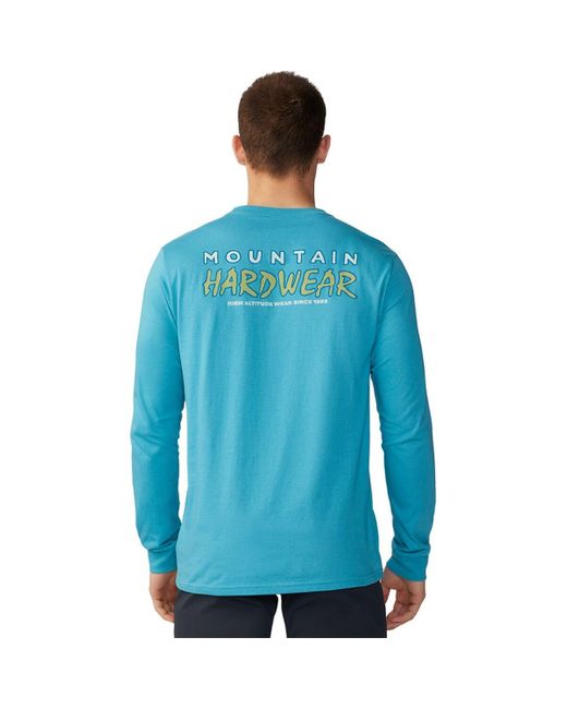 Mountain Hardwear Blue Logo Landscape Long-Sleeve T-Shirt