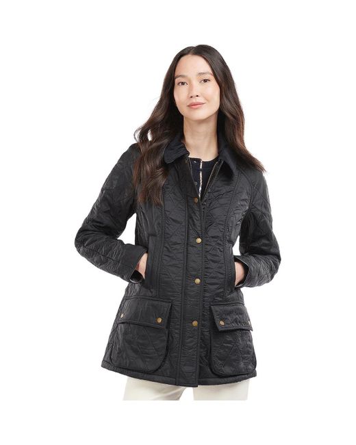 Barbour Black 'Beadnell' Quilted Jacket