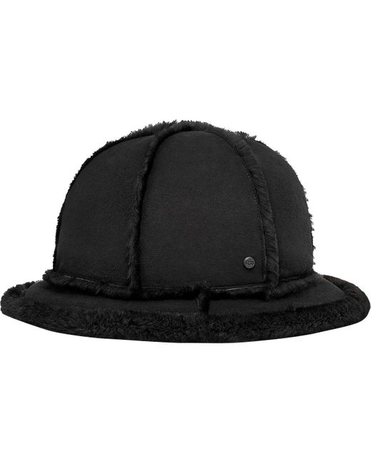 UGG Sheepskin Spill Seam Bucket Hat in Black | Lyst