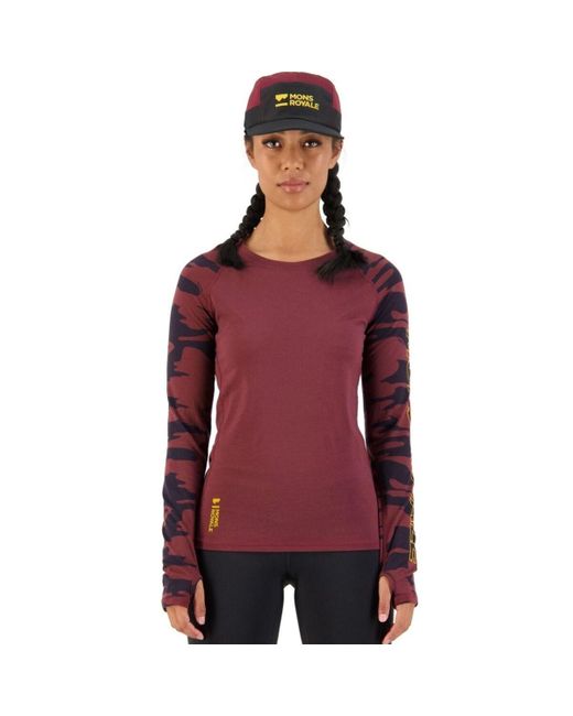 Mons Royale Red Bella Tech Long-Sleeve Top