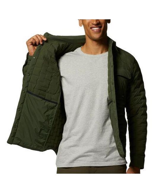 Mountain Hardwear Green Stretchdown Light Shacket