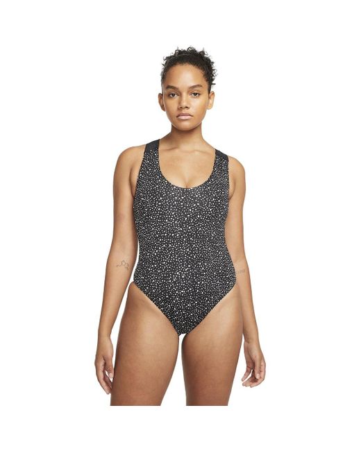 Nike Water Dots Keyhole Back Onepiece Swimsuit in Black Lyst