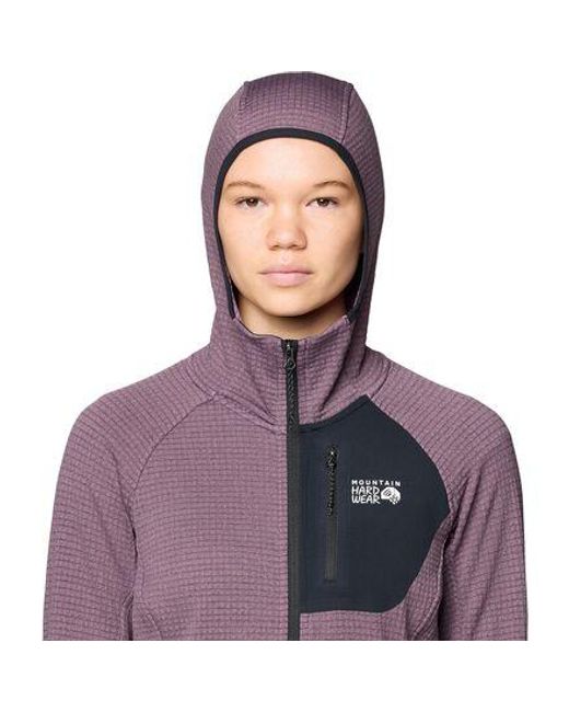 Mountain Hardwear Purple Polartec Power Grid Full-Zip Hooded Jacket