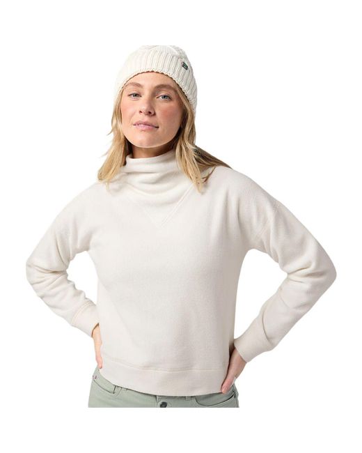Stio Women's White Turpin Fleece Mockneck Top