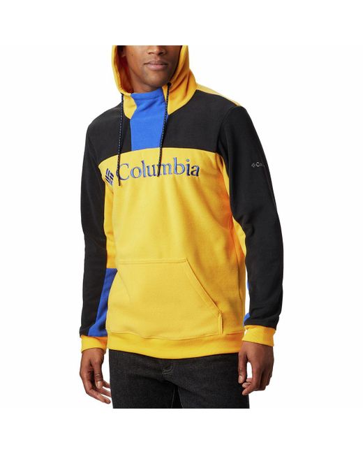Columbia Yellow Lodge Fleece Pullover Hoodie for men