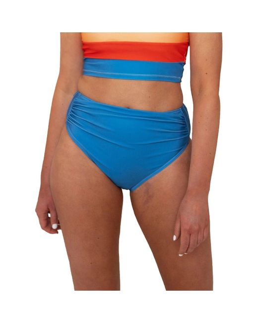 Nani Swimwear Blue High Leg Ruched Bikini Bottom