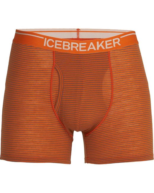 Icebreaker Orange Anatomica Boxer + Fly for men