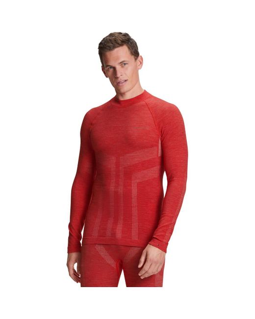 Falke Red Wt Long-sleeve Shirt for men