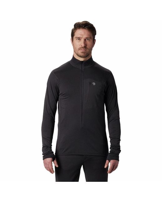 Mountain Hardwear Black Type 2 Fun 3/4-zip Pullover Fleece Jacket for men