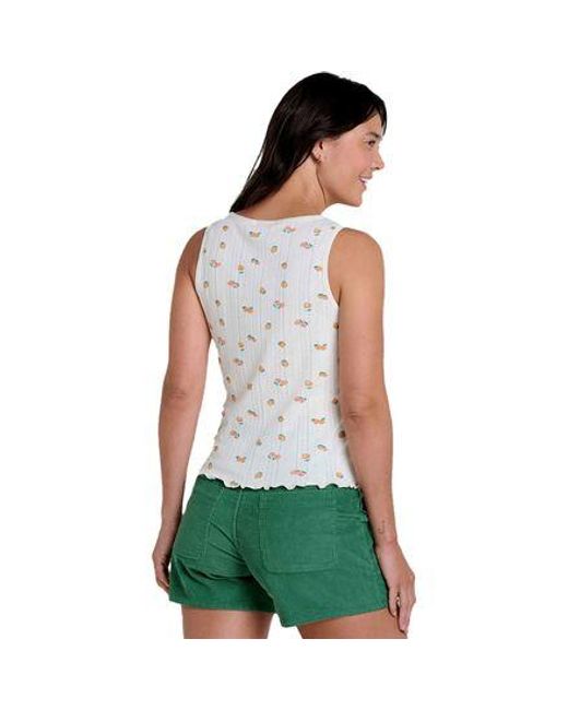 Toad&Co White Foothill Pointelle Button Tank