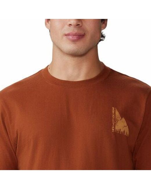 Mountain Hardwear Brown Jagged Peak Short-Sleeve T-Shirt for men