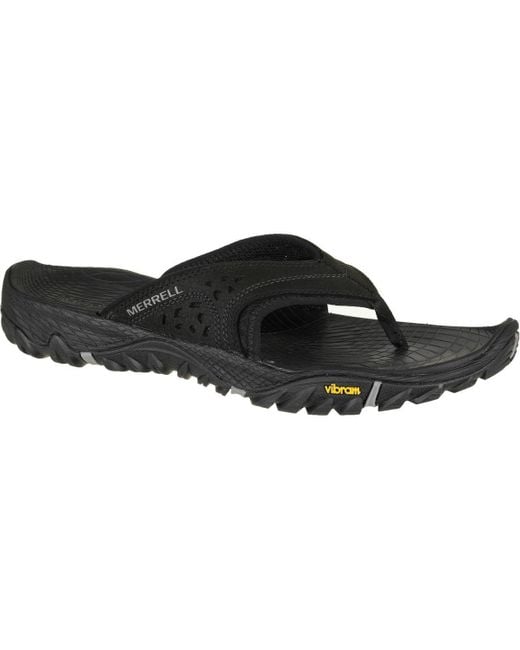 Merrell Leather All Out Blaze Flip Flop in Black for Men | Lyst