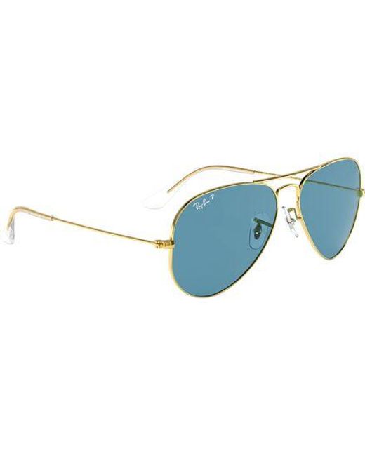 Ray-Ban Blue Aviator Large Metal Polarized Sunglasses
