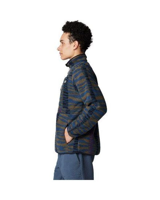 Mountain Hardwear Blue Hicamp Fleece Printed Pullover
