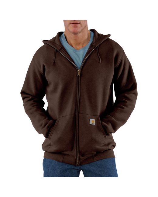 Carhartt Brown Midweight Full-Zip Hooded Sweatshirt for men
