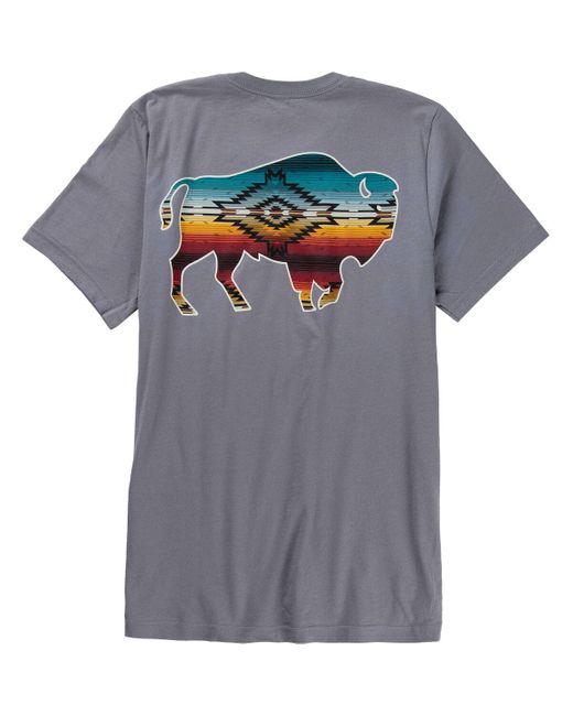 Pendleton Gray Saltillo Sunset Bison Graphic T-Shirt for men