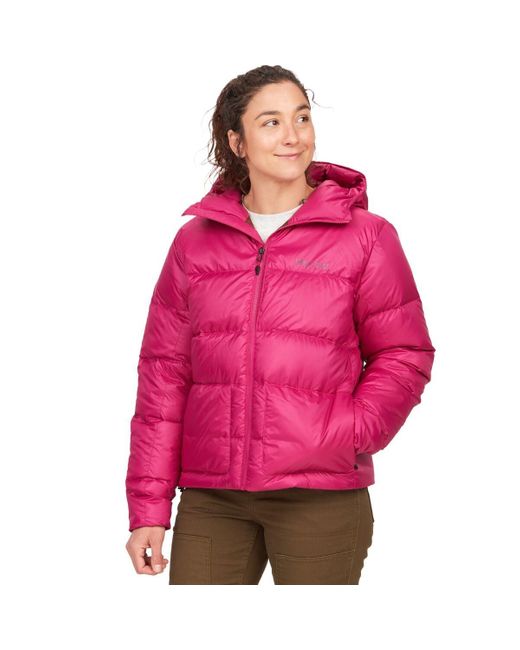Marmot Pink Guides Down Hooded Jacket