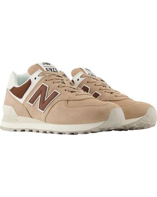 New Balance 574 Suede/Textile Shoe in Brown | Lyst