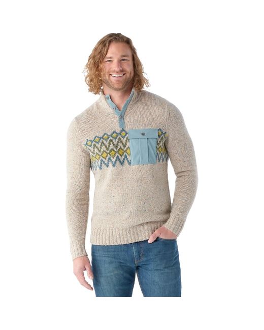 Smartwool Gray Heavy Henley Sweater for men