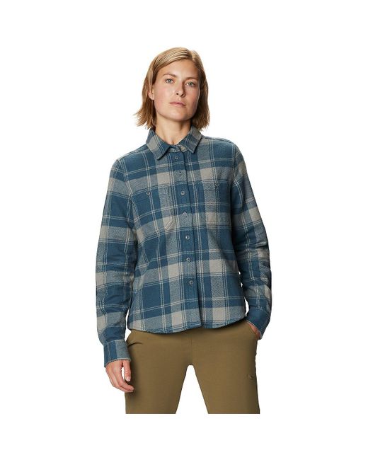 Mountain Hardwear Blue Plusher Long-Sleeve Shirt