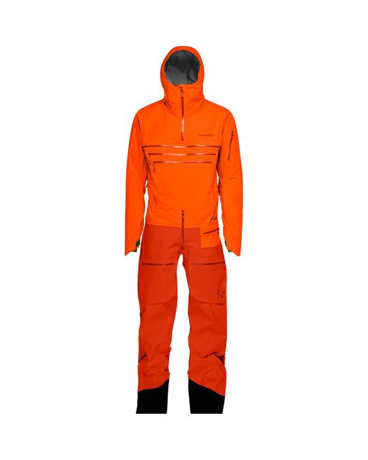 NorrÃ¸na Lofoten Gore-tex Pro One-piece Suit in Orange for Men - Lyst