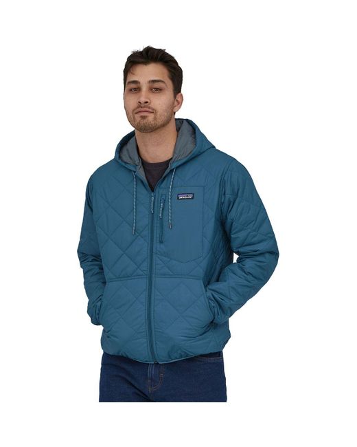 Patagonia Diamond Quilted Bomber Hooded Jacket in Blue for Men Lyst
