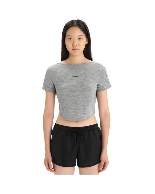 Icebreaker Gray Zoneknit Scoop Back Short-Sleeve T-Shirt