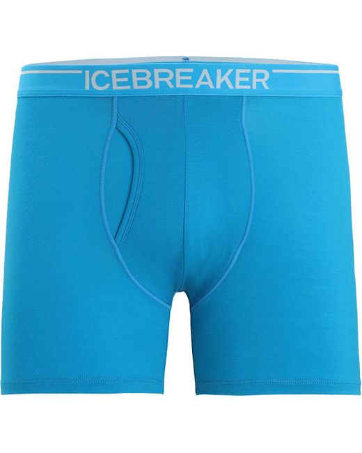 Icebreaker Blue Anatomica Boxer + Fly for men