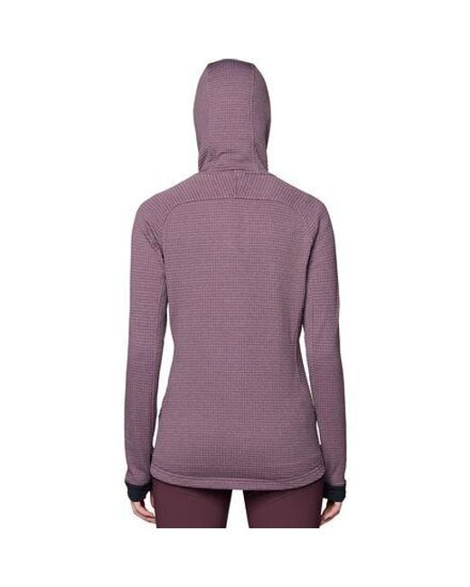 Mountain Hardwear Purple Polartec Power Grid Full-Zip Hooded Jacket