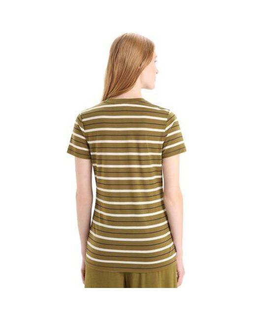 Icebreaker Green Wave Stripe Short-Sleeve T-Shirt