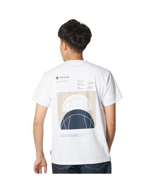 Snow Peak White Alpha Breeze Typography T-Shirt for men