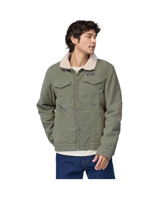 Patagonia Pile-lined Trucker Jacket in Gray for Men | Lyst