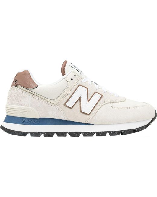 New Balance White 574 Rugged Shoe