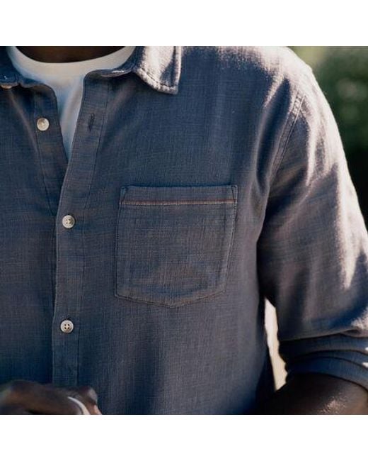 Marine Layer Gray Solid Gd Stretch Selvage Long-Sleeve Shirt