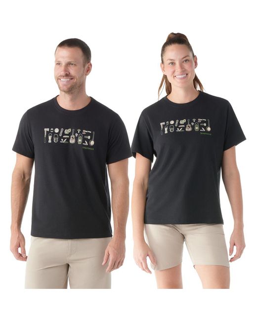 Smartwool Black Gone Camping Graphic Short-Sleeve T-Shirt for men