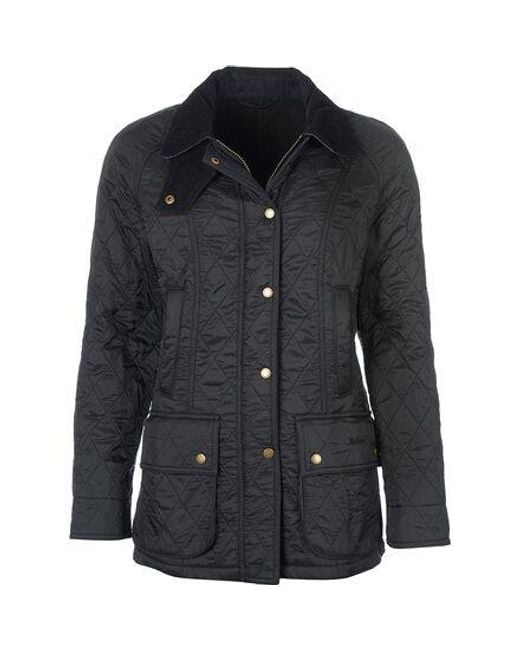 Barbour Black 'Beadnell' Quilted Jacket
