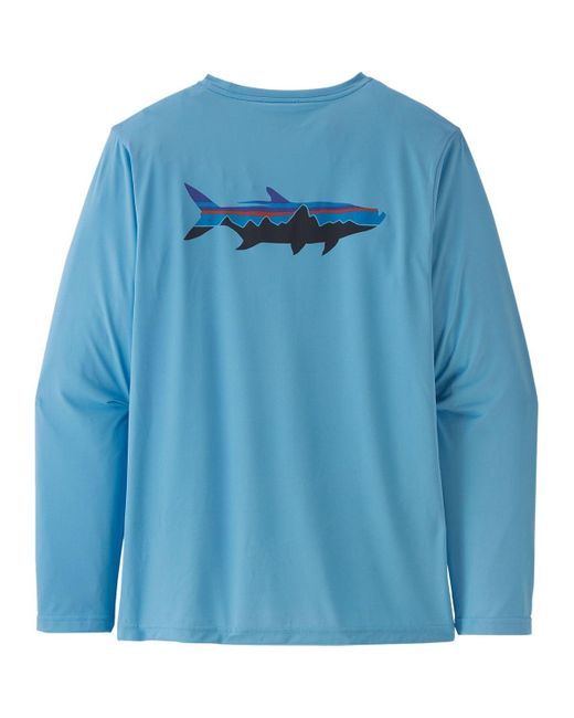Patagonia Blue Capilene Cool Daily Fish Graphic Long-sleeve T-shirt for men