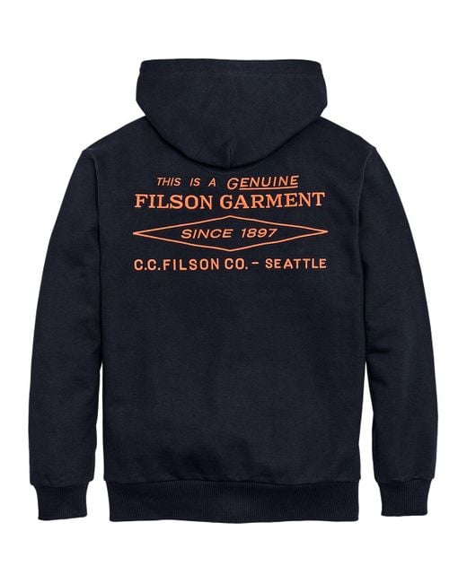 Filson Blue Prospector Embroidered Hoodie