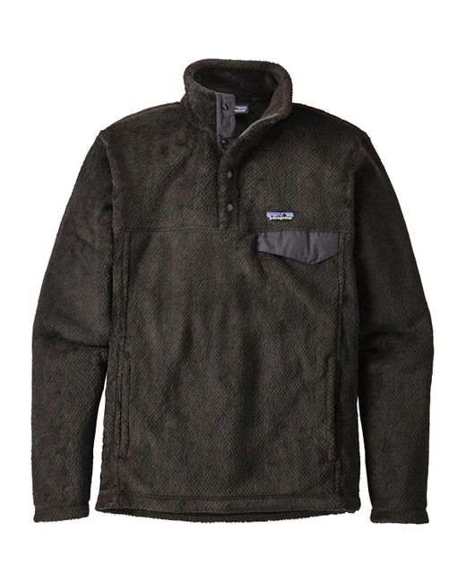 Patagonia Re-tool Snap-t Fleece Pullover in Black for Men | Lyst