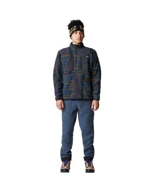Mountain Hardwear Blue Hicamp Fleece Printed Pullover