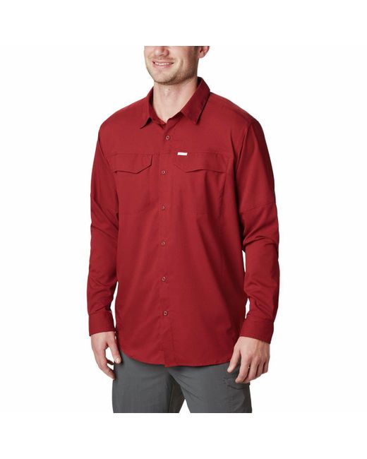 Columbia Red Silver Ridge Lite Long-sleeve Shirt for men