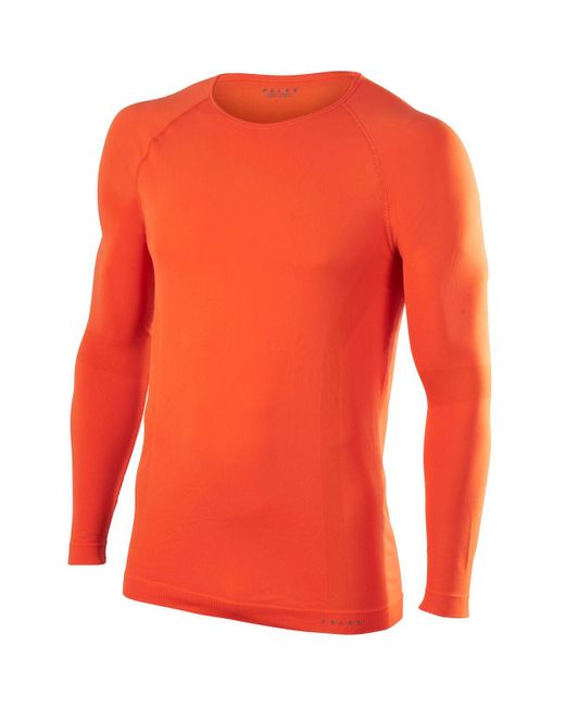 Falke Orange Long Sleeve Shirt Warm for men