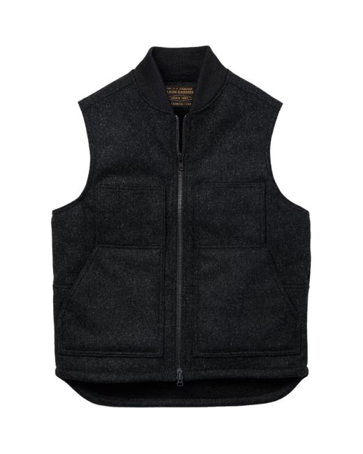 Filson Black Lined Mackinaw Wool Work Vest
