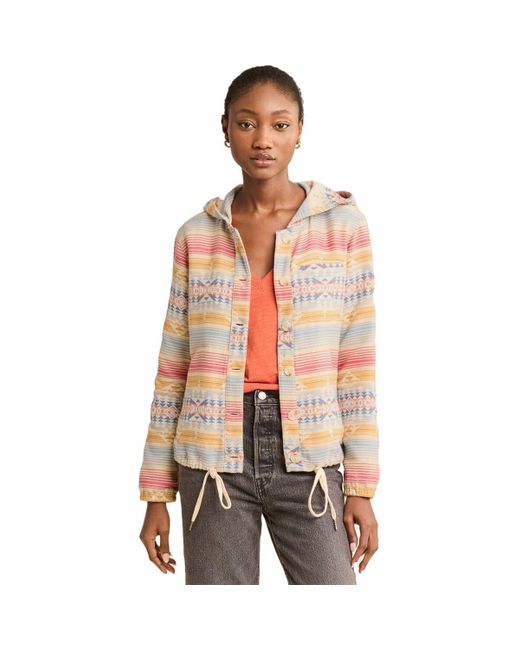 Pendleton Red Button Front Beach Hoodie
