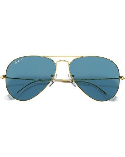 Ray-Ban Blue Aviator Large Metal Polarized Sunglasses