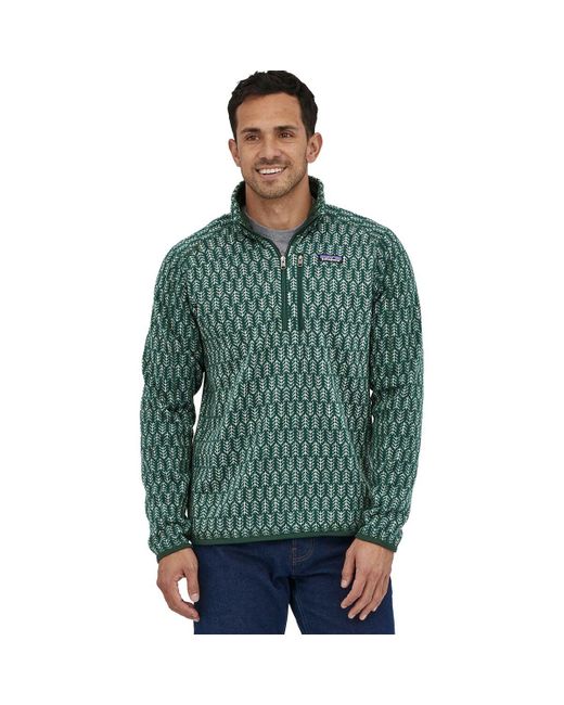 Patagonia Green Better Sweater 1/4-zip Fleece Jacket for men