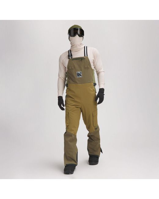 White/space Green 2l Cargo Bib Overall Pant for men