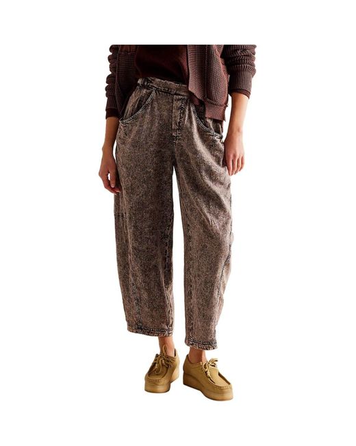 Free People Brown High Road Pull On Barrel Pant