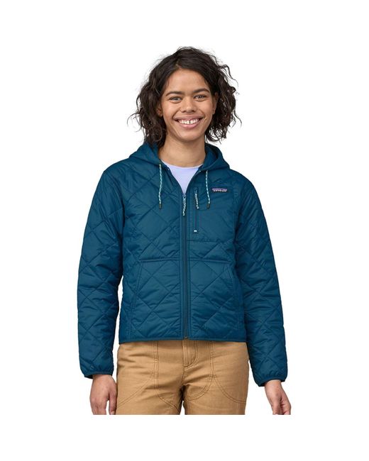 Patagonia Blue Diamond Quilted Bomber Hoodie